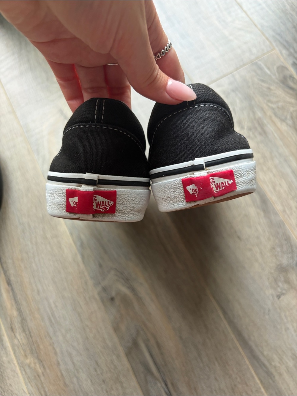 Vans Black and White Slip on Vans - Picture 5 of 7